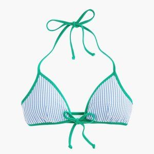 J. Crew Seersucker Tie Bikini Top